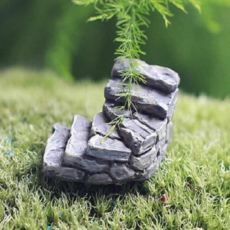 HappyLife Cute Resin Craft Fairy Garden Steps Miniature Decor Stone Laddergnome Gift Gery Wan - intl