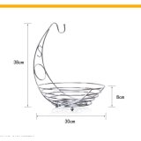 Kim Loại Chất lượng cao Giỏ Trái Cây Chuối Giá Đỡ Móc Nhà Bếp Lưu Trữ (Bạc)-quốc tế