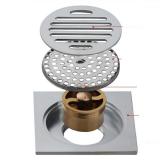 Hố ga thoát sàn inox 10x10cm AnCom GL A-X11 (Trắng bạc)
