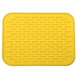 Holder Mat Silicone Kitchen Trivet Pot Tray Straightener Heat Non-slip Resistant Yellow - intl