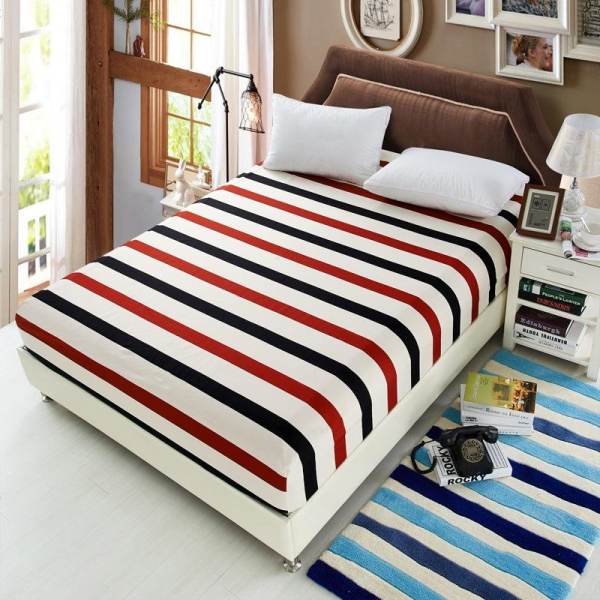 Honana 100% Polyester Fashionable Fitted Elastic Bedsheet Mattress Cover Bedding Linens Bed Sheets - intl