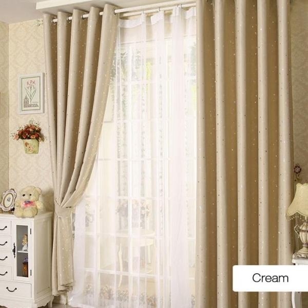 Honana WX-C13 Sky Star Blackout Curtains Thermal Insulated Grommets Drapes for Bedroom Decor - intl