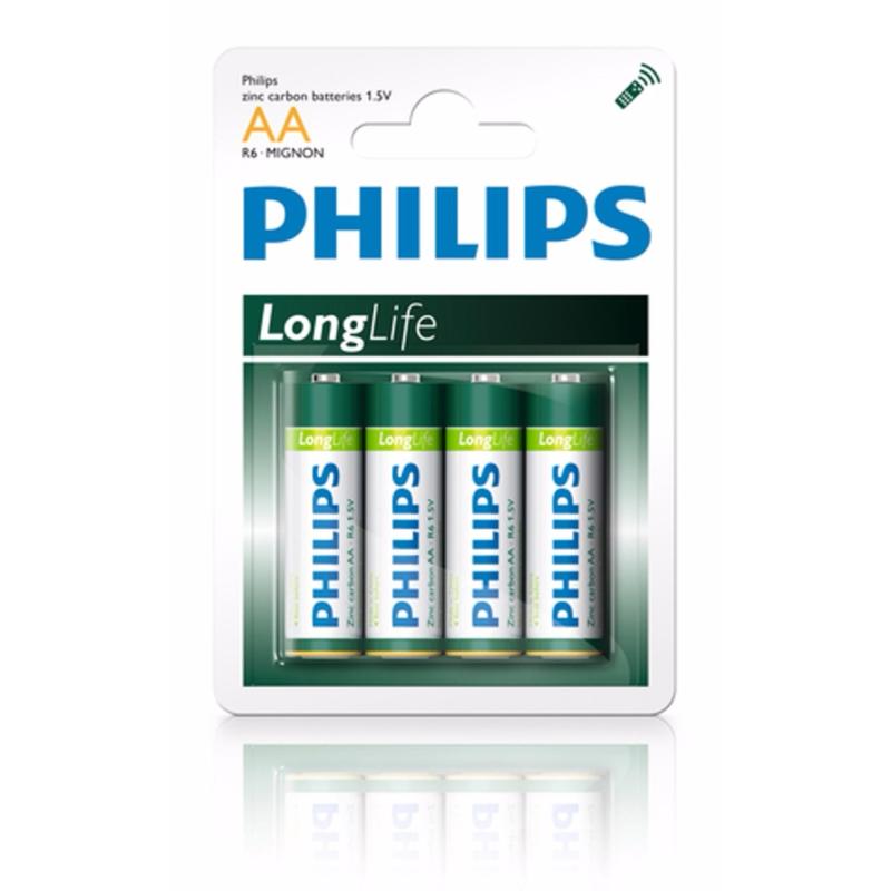 Hộp 12 Vỉ 4 Viên Pin Phillips Longlife  Aa 1.5V ( Xanh Lá)