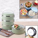 Hộp cơm giữ nhiệt 3 tầng inox 304 khóa cài chắc chắn