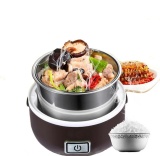 Hộp cơm cắm điện inox 2 tầng (Đen)