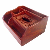 Hộp đựng đa năng tiện lợi bằng gỗ hương đỏ cao cấp lọng rồng phượng HDN04