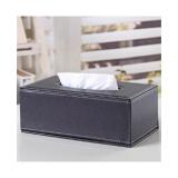 Hộp đựng giấy ăn giả da màu đen(25x13,5cm)