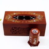Hộp đựng giấy ăn gỗ hương  khảm hoa văn tinh sảo - tặng kèm lọ tăm gỗ hương xịn