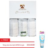 Hộp khăn quà tặng Athena + Tặng kèm sửa rửa mặt hàng nội địa JAPAN