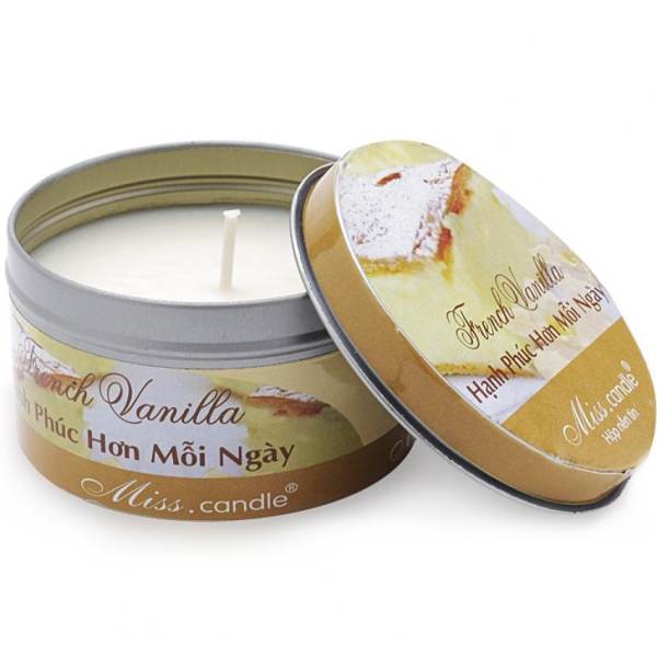 Hộp nến tin thơm hương vanilla Miss Candle FtraMart FTM-NQM2127 (Nâu nhạt)