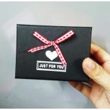 Hộp quà chữ nhật Just For You Đựng son (nắp đen, hộp đỏ)