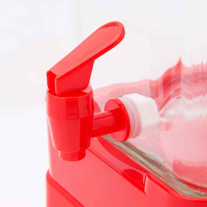 Hũ thuỷ tinh có vòi kèm chân đế Herevin 137062 3L (Đỏ)