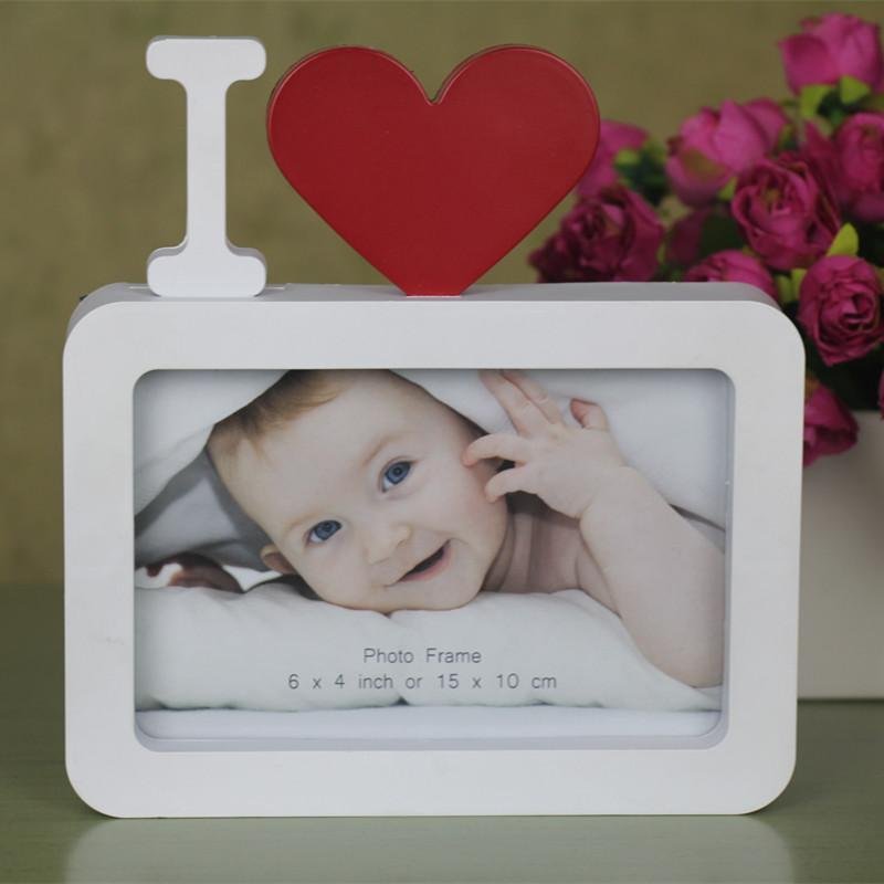 I Love You Photo Frame Red Heart Shaped With One Picture 6x4\