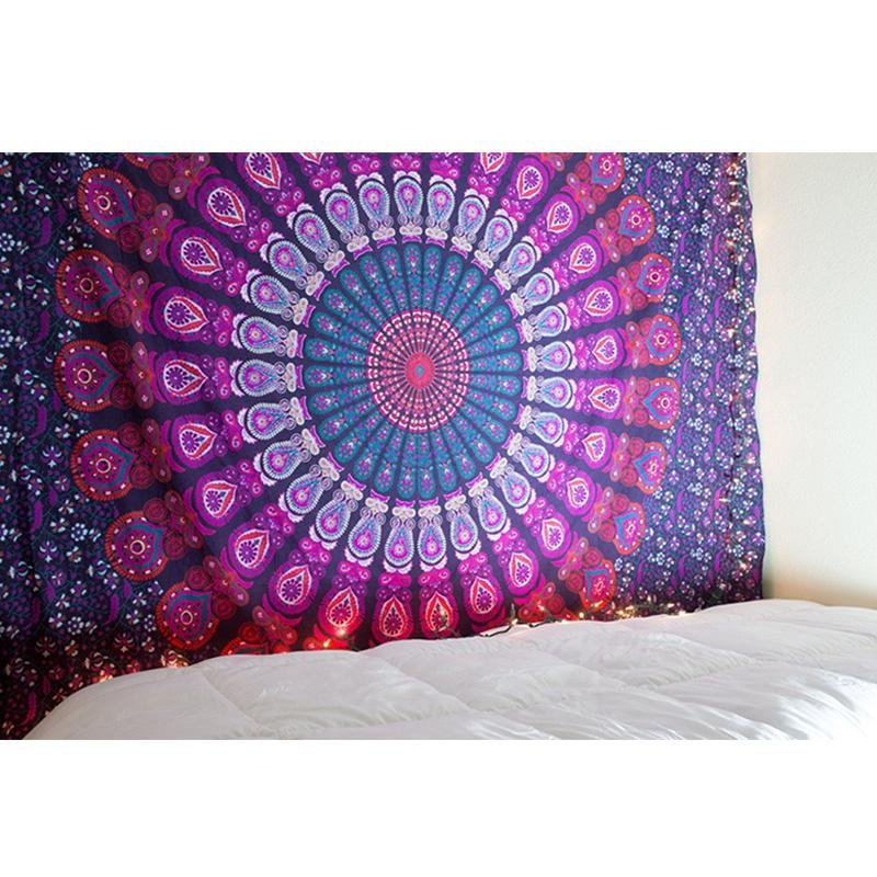 Indian Mandala Tapestry Hippie Wall Hanging Tapestries Boho Bedspread Beach Towel Yoga Mat Blanket Table Cloth 210x148cm - intl