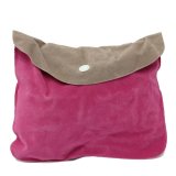 Inflatable Neck Pillow Soft Travel Air Cushion Sleep Support for Flights Car Rose Red (Intl)