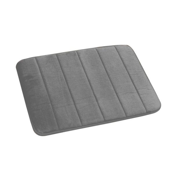 iooilyu Water Absorbent Non Skid Memory Foam Bath Spa Rug Shower Mat Carpet (Gray) - intl