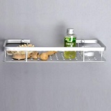 iooiopo Wall Mouted 1 Tier Modern Bathroom Floating Shelf Bath Shelves Aluminium Rack ,Silver - intl