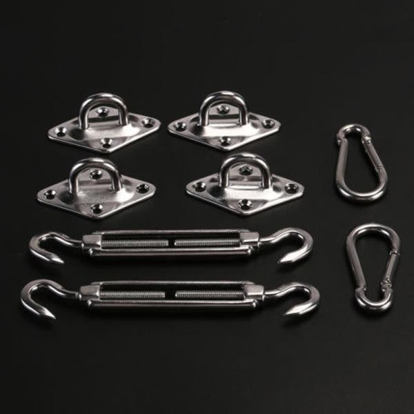 Ishowmall 8pcs Stainless Steel Sun Sail Sun Protection Awning Attachment Accessories - intl