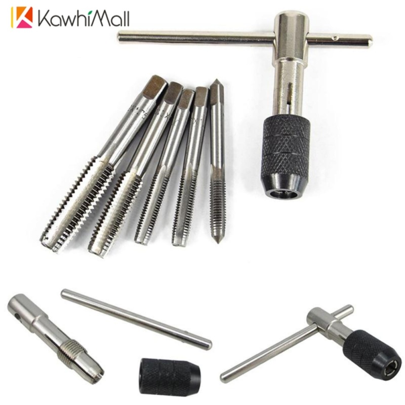 KawhiMall 6PCS Ratchet Tap Screw Wrench Machinist Tool Plug Manual Making Taps 6pcs/Set - intl