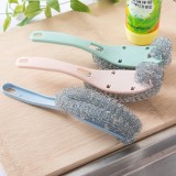 KCASA KC-CS03 Long Handle Pot Dish Bowl Steel Ball Brush Steel Wire Cleaning Dish Washing Brush Blue - intl