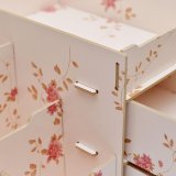 Kệ để đồ trang điểm lắp ghép (Hồng)