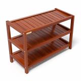 Kệ Giày Dép Gỗ Cao Su 3 Tầng 60cm (Nâu)