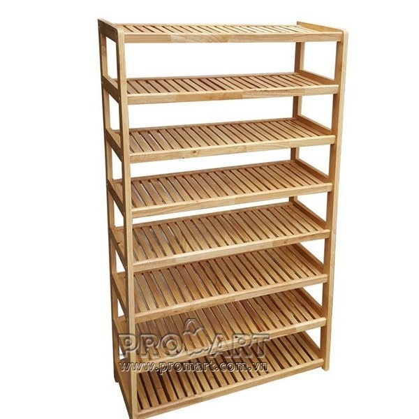 Kệ Giày Dép Gỗ Tự Nhiên 8 Tầng Rộng 80cm (TN) Chắc Chắn - Đa Dụng Và Để Được Rất Nhiều Giày Dép