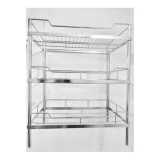 Kệ inox 304 úp chén dĩa 3 tầng (40x60)