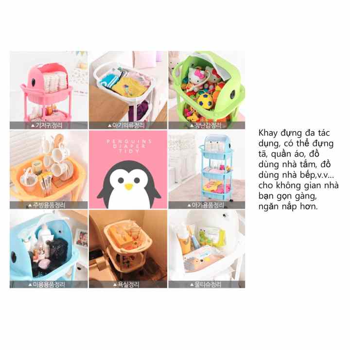 Kệ kéo cánh cụt 2 tầng Happy Box Yuwon PS YW-18 (Hồng)