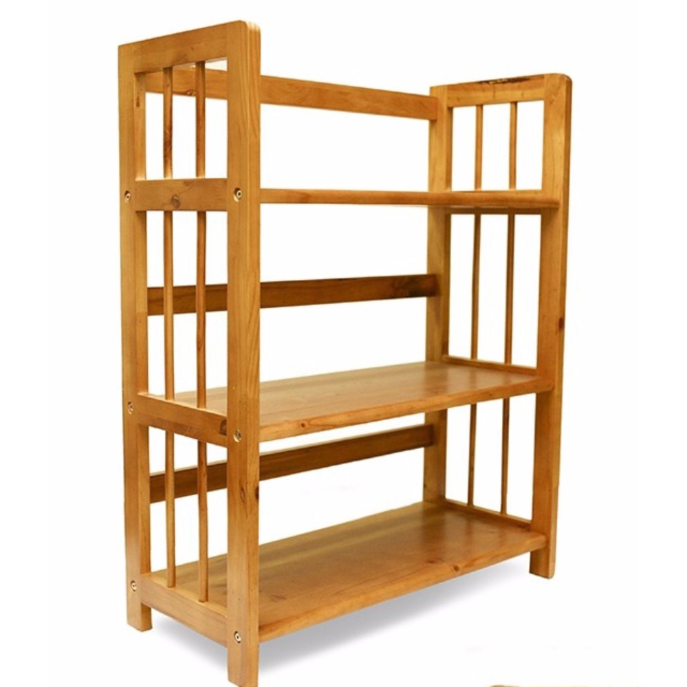 Kệ Sách Gỗ Tự Nhiên 3 Tầng Rộng 80cm (Vàng)