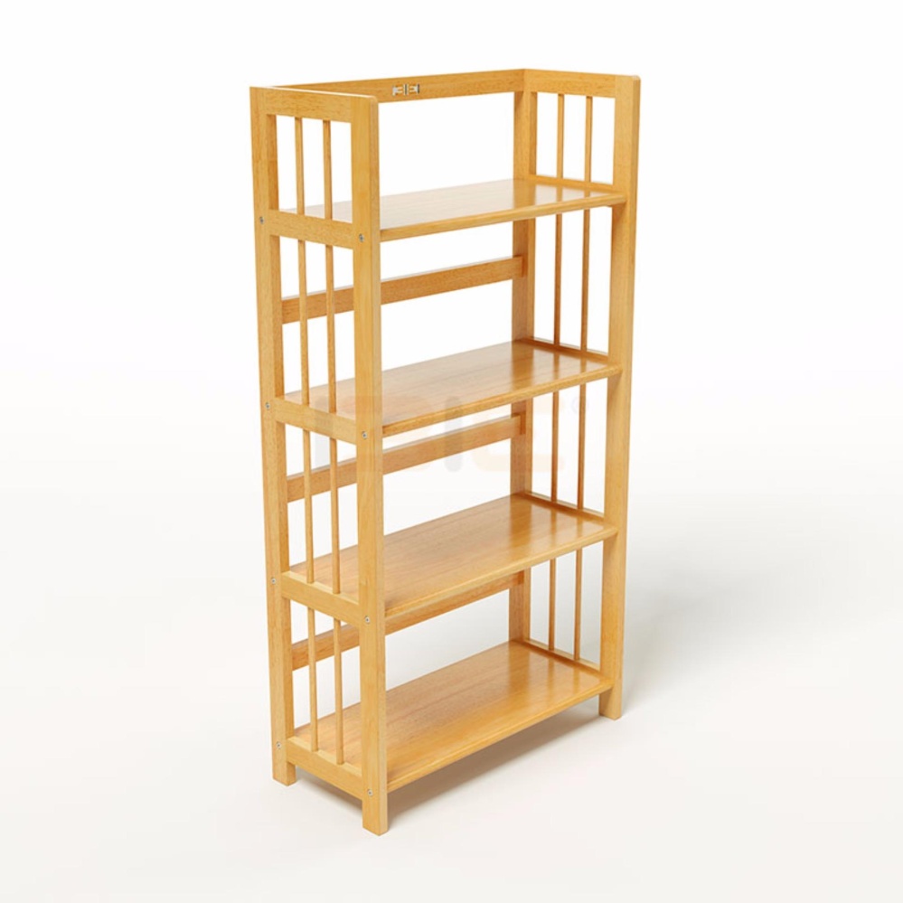 Kệ Sách Gỗ Cao Su 4 Tầng Rộng 50cm Kệ Gỗ Đựng Đồ Đa Năng Chắc Chắn