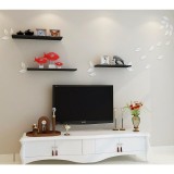 [HCM]Kệ tivi DIACHIRE  bộ 3 thanh ngang 40x20cm (Đen) gỗ chống ẩm cao cấp