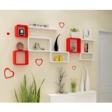 Kệ trang trí tường hẹp chữ nhật vuông cực chất DC35 + Tặng Trái tim Gỗ 3D kute