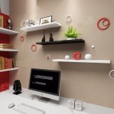 [HCM]Kệ treo tường gỗ xanh chống ẩm bộ 3 thanh ngang 60cm gỗ dày 2cm cho kết cấu chắc chắn (Trắng Đen)