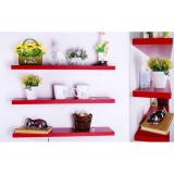 [HCM]Kệ treo tường gỗ xanh chống ẩm bộ 3 thanh 40x15cm dày 2cm (Đỏ) cho phòng nhỏ