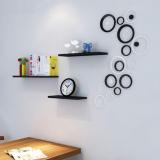 Kệ treo tường gỗ lõi xanh chống ẩm Diachire Combo 3 thanh sâu 15cm ngang 30-50-70cm gỗ dày 2cm (Đen)