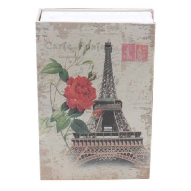 Két sắt mini giả sách Size Lớn - Khóa số - Tháp Eiffel