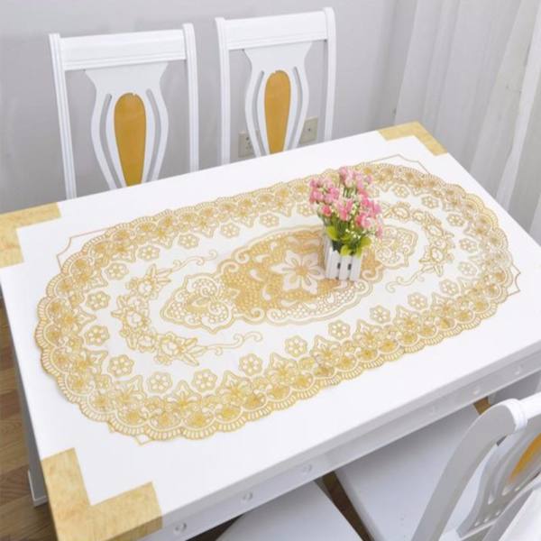 Khăn trải bàn oval hoa văn sang trọng - loại 50x100cm