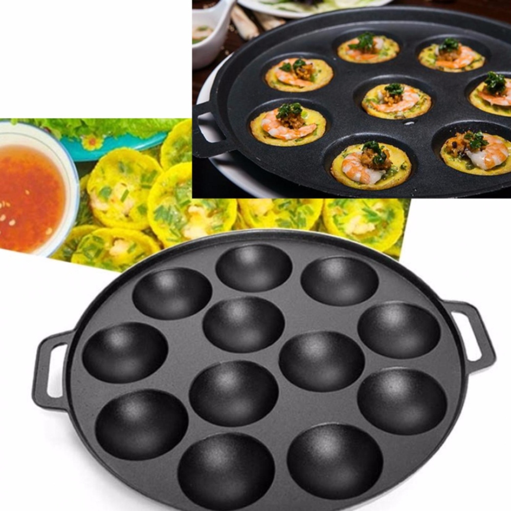 [HCM]Khay đổ bánh khọt  khuôn bánh khọt  chảo bánh khọt  khuôn bánh khọt chống dính  khuôn đổ bánh 12 lỗ siêu chống dính loại 1