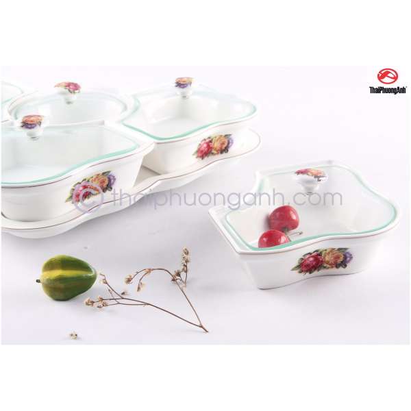 Khay sứ đựng mứt Tết 5 ngăn Royal Houseware SP5 153