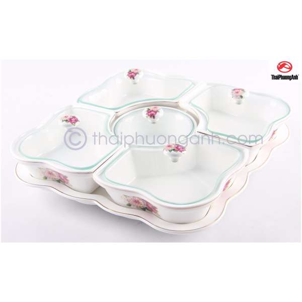 Khay sứ đựng mứt Tết 5 ngăn Royal Houseware SP5 173