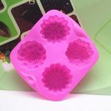 Khuôn silicon rau cau 4 bông hoa (16x14x3)