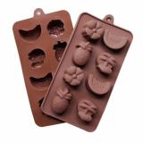 Khuôn silicon socola hoa quả(Nâu)