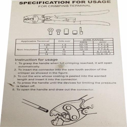 Kìm bấm cos số 15 (1.5 -- 16 mm2) Licota - TCP-10089