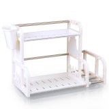 Kitchen Organization Multifunctional 2 Layer Seasoning Cutting Board Double Shelf Storage Rack