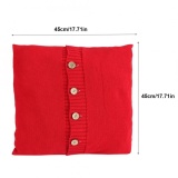 epayst Knitted Button Pillowcase Crochet Sofa Cushion Cover Bed Decoration (Red)