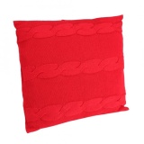 epayst Knitted Button Pillowcase Crochet Sofa Cushion Cover Bed Decoration (Red)