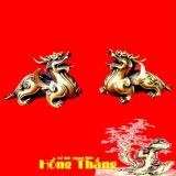 Tượng Kỳ hưu đẹp - Bằng đồng thau nặng 600g dài 10cm còn gọi là tỳ hưu linh vật phong thủy hút tiền vàng tài lộc