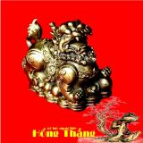 Tượng Kỳ lân tiền vàng - Chất liệu đồng thau 10cm (linh vật phong thuỷ trấn trạch mang lại bình an cho gia chủ)