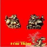 Tượng Kỳ lân tiền vàng - Chất liệu đồng thau 10cm (linh vật phong thuỷ trấn trạch mang lại bình an cho gia chủ)
